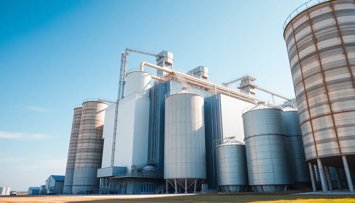 Exterior of a large flour mill